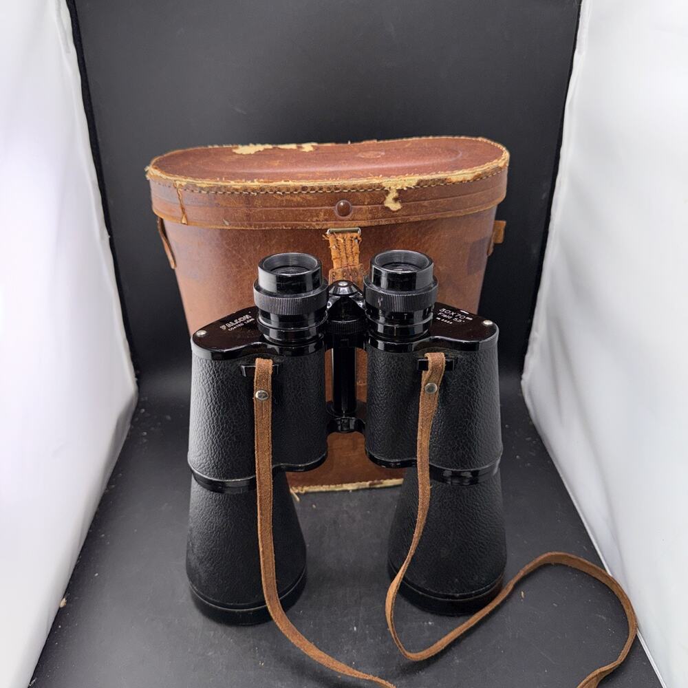Vintage Falcon 30x70 Binoculars Coated Optics 5.5° Field w/ Original Case